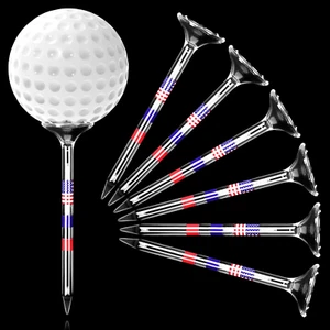 100 Pack Golf Tees 3 1/4'' Plastic Golf Tees Unbreakable American Flag Golf Tees - Picture 1 of 5