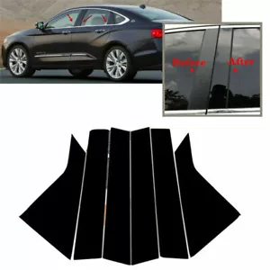 Juego de 6 postes de pilar puerta ventana cubierta embellecedor negro para Chevrolet Impala 2014-2020 - Imagen 1 de 9
