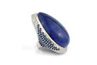 Natural Blue Sapphire Size6789 Big Stunning 54Mm Cocktail Ring 925Silver On Gold
