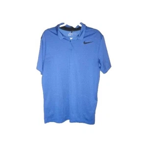 Nike Mens Sz Lg Blue Dri-FIT Players Striped Golf Polo - Picture 1 of 9