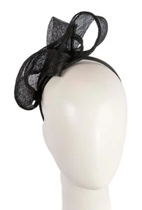 Black sinamay twists racing fascinator by Max Alexander RRP: $119.95 - Picture 1 of 5