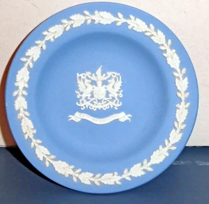 Wedgwood Blue Jasperware City of London Ring Dish Plate 4 1/4" - Picture 1 of 4