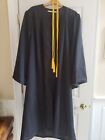 Oak Hall Black Graduation Gown 6' - 6'2" With Gold Cords
