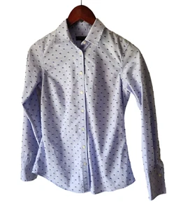 Banana Republic Long Sleeve Riley Shirt Women Size 0 Purple Textured - Picture 1 of 7