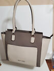 G by Guess Medium Top Handled Bag Purse Gray and Offwhite EUC DW
