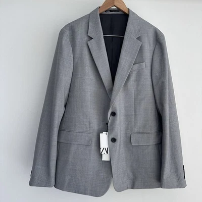 Zara Blazer мужской 44 серый Sport пальто костюм куртка офис ужин минималист роскошь - Изображение 1 из 4