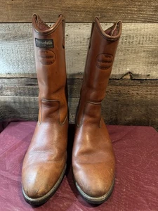 Thinsulate Vibram Boot Resist Oil No-Mark Slip-On Leather Brown USA Men’s Cowboy - Picture 1 of 19