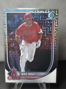 2025 Bowman #1 Mike Trout Mojo Refractor Los Angeles Angels - Picture 1 of 2