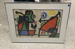Joan Miro Komposition Derriére Le Miroir Nr. 186 1970 Original farbig gerahmtes COA - Bild 1 von 3