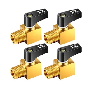 (4 pcs) Air Compressor Valve, Brass Mini Ball Valve 1/4 In NPT Male X NPT Female - Picture 1 of 5