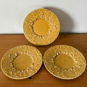 Vintage Bordallo Pinheiro 'Oak Leaf Gold' Accent Lunch Plates - Picture 1 of 8