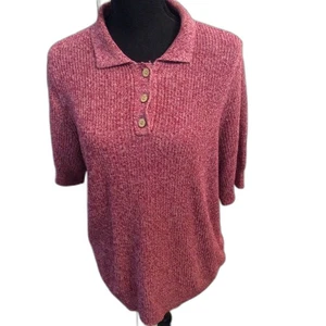Vintage Polo Linen Blend Sweater Purple Norm Thompson Large L Ribbed EUC - Picture 1 of 6