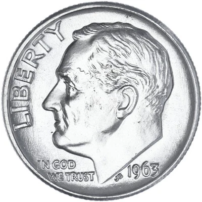 1963 (P) Roosevelt Dime 90% Silver BU US Coin - Image 1 of 4