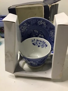 Spode Blue Floral Tasse & Untertasse NEU - Bild 1 von 3