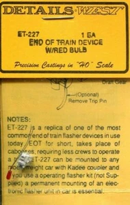 Details West 227 x HO End of Train Device w/Red Bulb - Picture 1 of 1