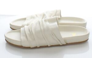 Y34 Sz 6 M Women Beek Leather Scrunch Slide Sandal In Ivory