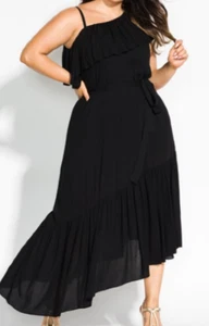 City Chic black one shoulder Beach Love Maxi Dress Size XS NWT $119 - Picture 1 of 8