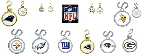 1 NFL Instant ID TAG Charm S-hook NEW Luggage Book Gym Bag Pet CHOOSE TEAM Cover