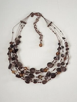 Collar Discos Múltiples Capas Bronce Firmado CHICO'S De Colección ¡ENVÍO GRATUITO DE $! Foto 1 de 4