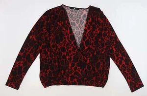 V By Very Womens Red Animal Polyester Blend Blouse Size 14 - Picture 1 of 12
