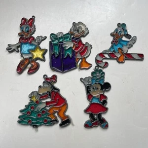 Vintage Disney Stain Glass & Metal Sun Catchers Ornaments Goofy Minnie - Picture 1 of 11