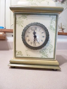 VINTAGE VON POK TABLETOP MANTEL DISTRESSED FLORAL REGAL DESIGN UHR SCHMUCKKÄSTCHEN - Bild 1 von 19