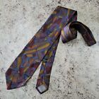 TINO COSMA 100% Seta Silk Neck Tie Made In Italy Abstract Purple Multicolor