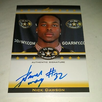 nick dawson 2012 leaf authentic signature autograph rookie #ta-nd1 61/125 army - Image 1 of 2
