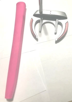 LADIES TOOTHY PUTTER, PINK EGK GRIP, RH, CHOOSE LENGTH, FACE BALANCED - Image 1 of 4