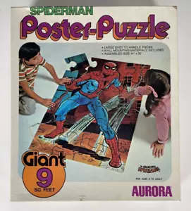 Vintage Amazing Spider Man Puzzle Giant 9 Square Feet (1974 Aurora Complete) - Picture 1 of 16