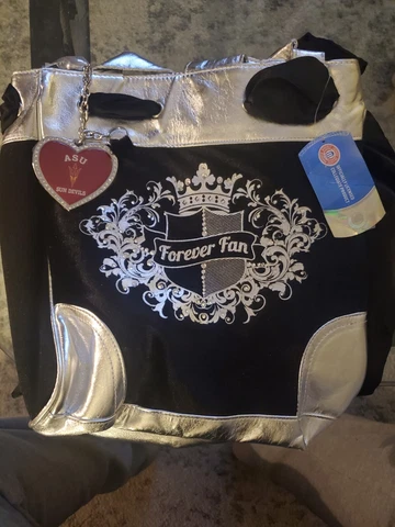 AZ STATE -FOREVER FAN Pro-FAN-ity Little Earth Black/ Silver Shoulder Bag NWT Cover