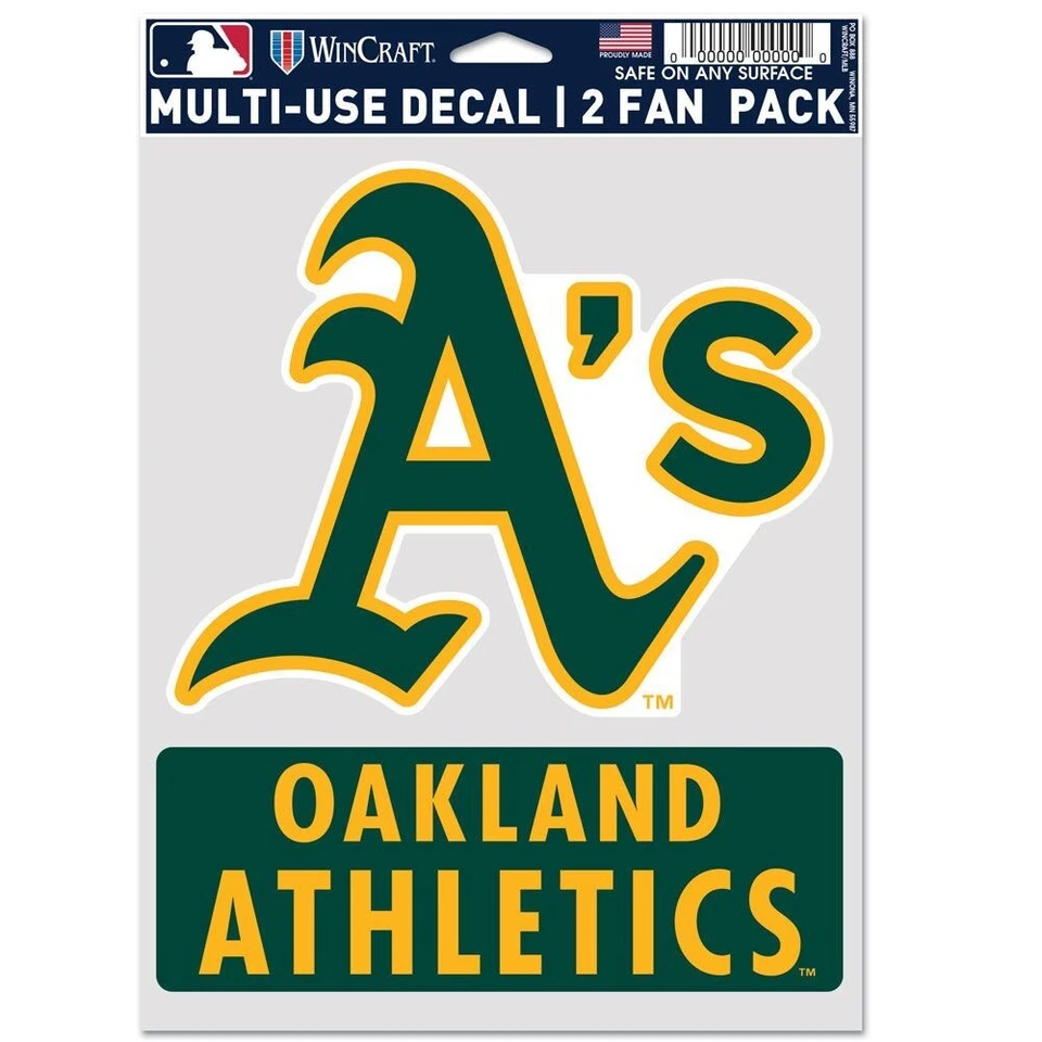 OAKLAND ATHLETICS A'S 2-MULTI USE DECALS FAN PACK NEW WINCRAFT 😎⚾ - Image 1 of 1