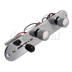 Chrome Pre Wired Switch control Plate For Electric Guitar