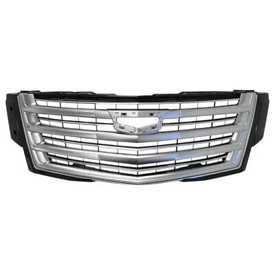 Front Bumper Grille Grill SILVER CHROME For 2015-2020 Cadillac Escalade NO LOGO Foto 1 de 3