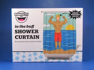 In the Buff Shower Curtain Muscle Beach Perfect Body Hottie Bigmouth NEW - Picture 1 of 5