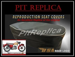 NEW BSA BANTAM D7 D10 D14 SEAT SADDLE COVER *WHITE PIPING* [5LLOL] - Picture 1 of 6