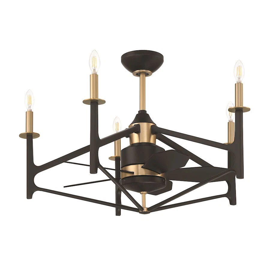 Ventilador de techo Craftmade 24" The Reserve 32, aspas negras/latón/negras - RSV32FBSB5 Foto 1 de 1