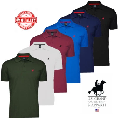 Polo Uomo Manica Corta Tinta Unita U.S. POLO M L XL XXL XXXL - Imagen 1 de 2