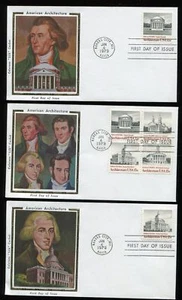 #1779-82 American Architecture Set of 5 FDCs with Colorano Silk Cachets FD3940 - Picture 1 of 4