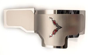 2014-2019 C7 Corvette Alternator Cover Crossed Flags Emblem - Picture 1 of 5