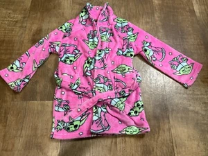 Star Wars The Mandalorian Baby Yoda Bath Robe Girls Size 6 Pink - Picture 1 of 4