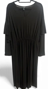COS Black midi oversized long sleeve dress Lagenlook Size XS - Picture 1 of 4