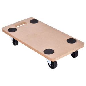 440lbs Platform Dolly Rectangle Wood Utility Cart Wheeled - Picture 1 of 8