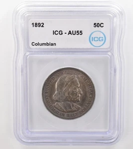 1892 Columbian Exposition Commemorative Half Dollar AU55 ICG Nice Tone *9115 - Picture 1 of 3