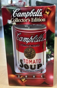 Campbell's Soup Can 2005 Edizione da Collezione Decorazione Natalizia con Scatola - Foto 1 di 10