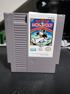 Vintage Monopoly Nintendo NES Video Game 1991 Parker Brothers Tested Works  - Image 1 of 4