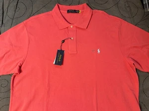 RALPH LAUREN CLASSIC FIT MESH HEATHER L. RED POLO SHIRT SIZE 4XB MEN NWT $125.00 - Picture 1 of 4