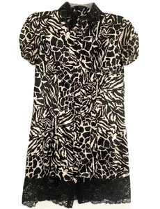 Bisou Bisou Animal Print Schlupfkleid Spitzenbesatz Gr. S Damen - Bild 1 von 10