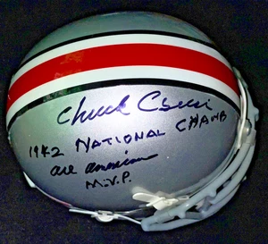 Charles Csuri "1942 National Champs & MVP" Signed Ohio State OSU Mini Helmet PSA - Picture 1 of 5