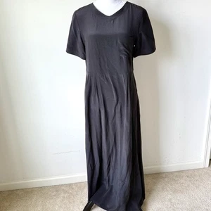 Vintage Orvis Black Polka Dot Silk Maxi Dress—SZ. 6 - Picture 1 of 13